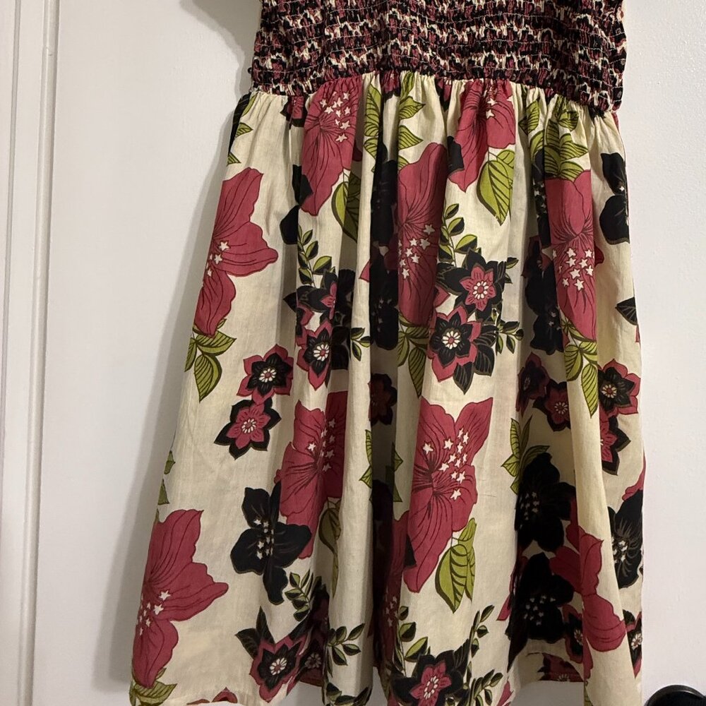 Lola P.  Petite    Embellished  HOBO Sundress 100% Cotton Size Large Multi Color